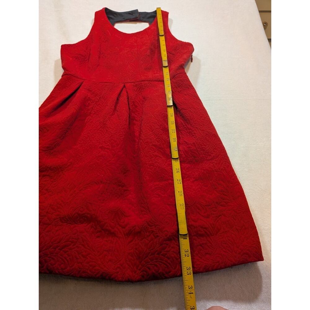 anthropologie moulinette soeurs red holiday dress size 4 - Picture 3 of 9